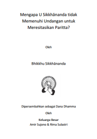 Image of Mengapa U Sikkhananda tidak memenuhi undagan untuk Meresitasikan Paritta