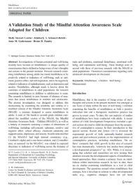 Image of A Validation Study of the Mindful Attention Awareness Scale Adapted for Children