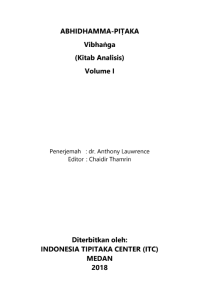 Image of Kitab Suci ABHIDHAMMA-PIṬAKA Vibhaṅga (Kitab Analisis) Volume I