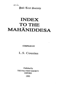 Image of Index to the Mahā-Niddesa