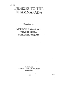 Image of Indexes to the Dhammapada