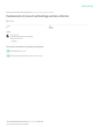 Image of Fundamentals of research methodology and data collection