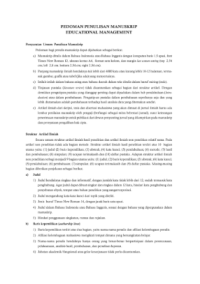 Image of Pedoman Penulisan Manuskrip Educational Management