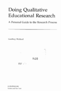 Image of Doing Qualitative Educational Research A Personal Guide To The Research Process