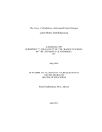 Image of The Voices Of Mindfulness Attacment Related Strategies And The Mother