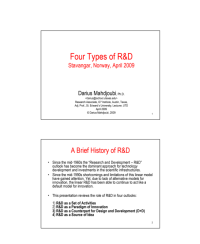 Image of Four Types Of R&D